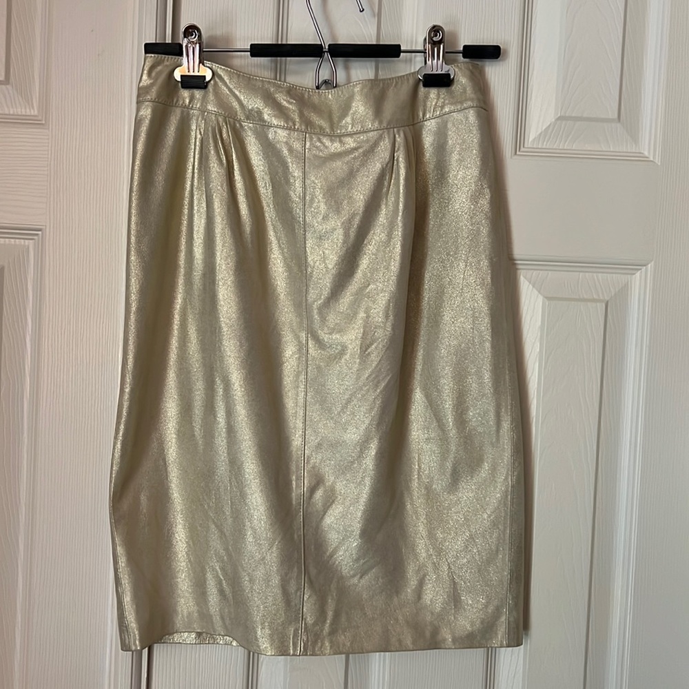 Gold pencil skirt